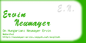 ervin neumayer business card